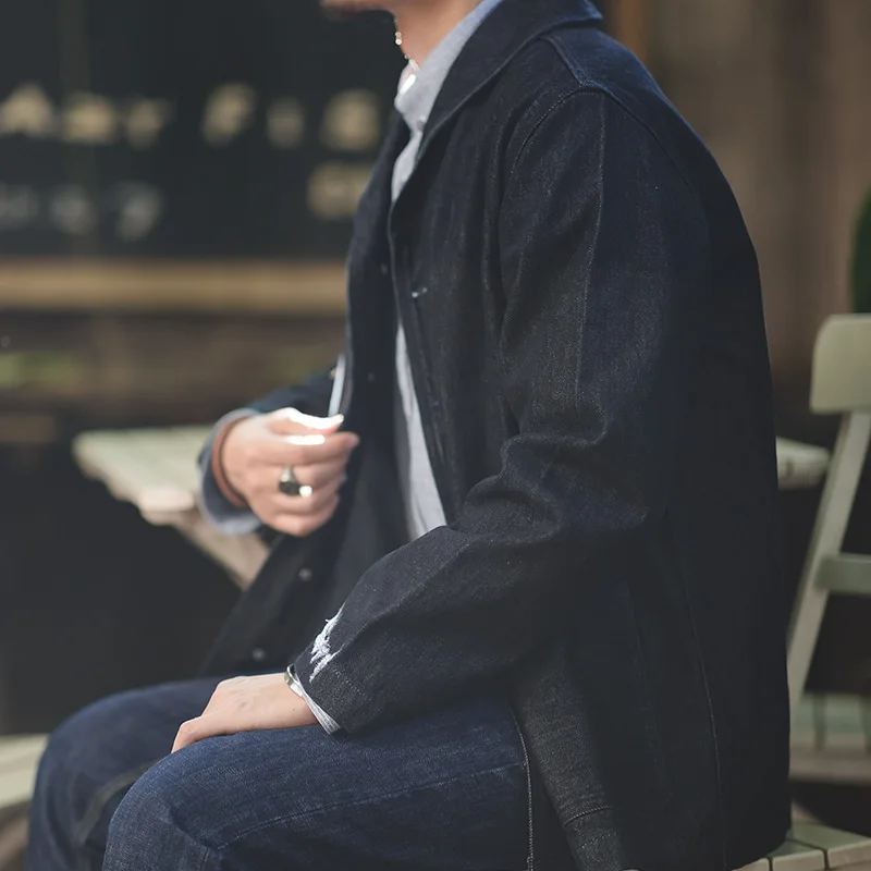 Мужская Повседневная джинсовая куртка Maden винтажная синяя | одежда