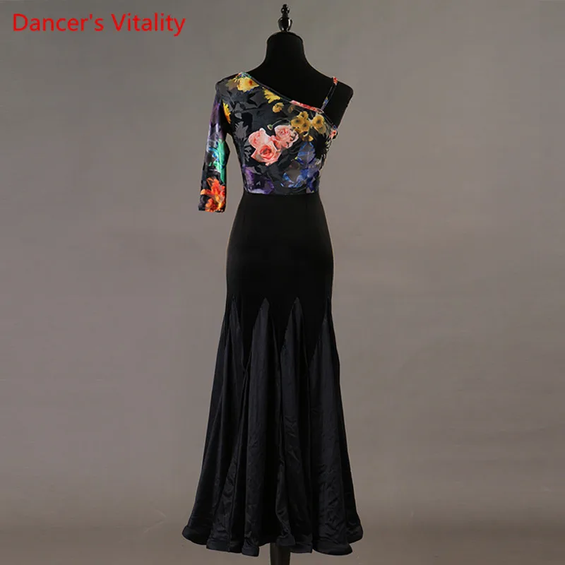 Новое танцевальное платье вальс Танго для соревнований женская юбка высокое