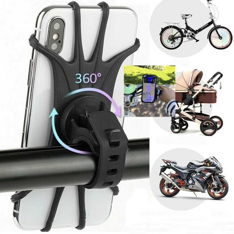 bicycle phone mount universal bike mobile phone holder silicone motorcycle pram handlebar phone bracket mount holder for iphone free global shipping