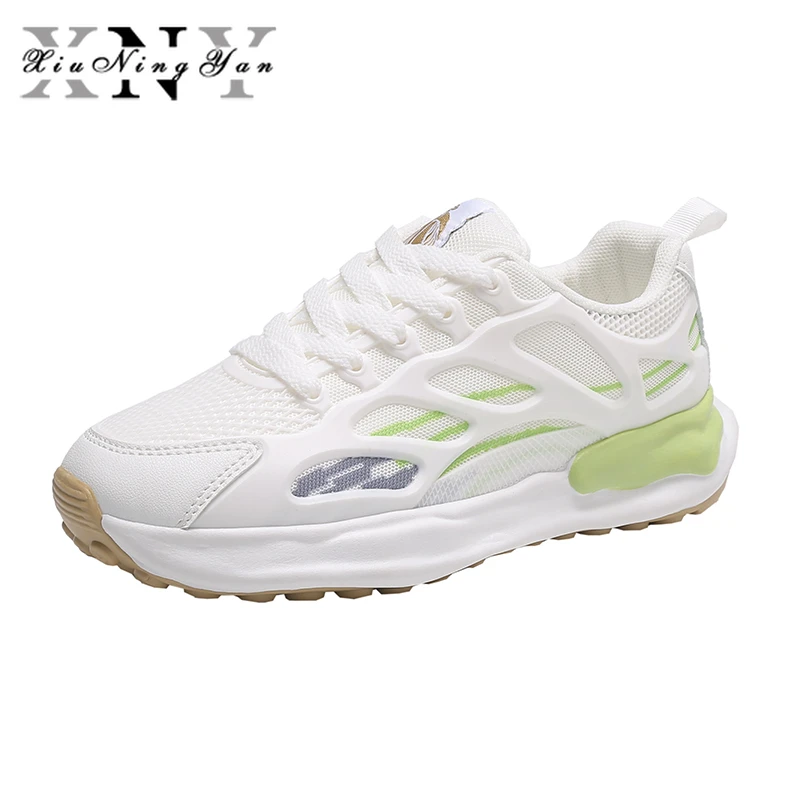 

Массивные кроссовки; Женская повседневная обувь на плоской подошве из натуральной кожи в стиле ретро; Кроссовки на платформе со шнуровкой; ...