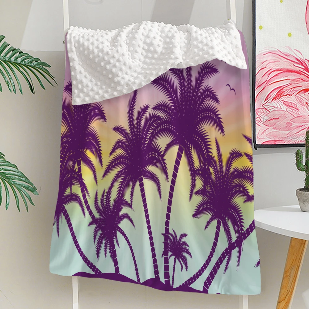 

Silstar Tex Peas Designed Blanket Beach Side Palm Tree Baby Throw Blanket Baby Blanket Dot Comfort Blanket Baby