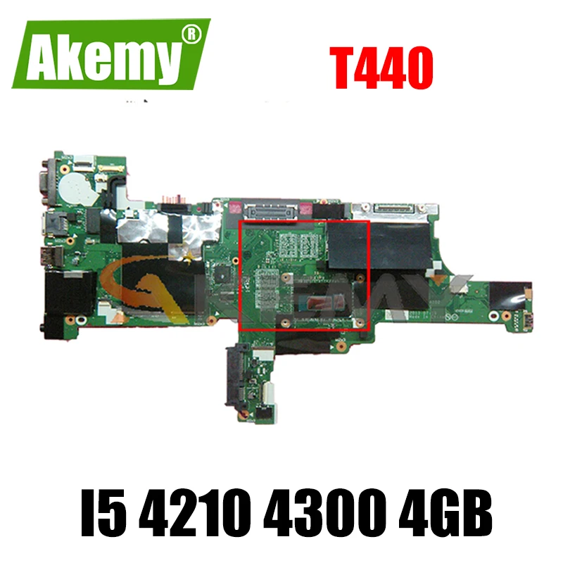 

Akemy VIVL0 NM-A102 For Lenovo ThinkPad T440 Laptop Motherboard CPU I5 4210 4300 4GB RAM FRU 00HM163 00HM171 00HM173