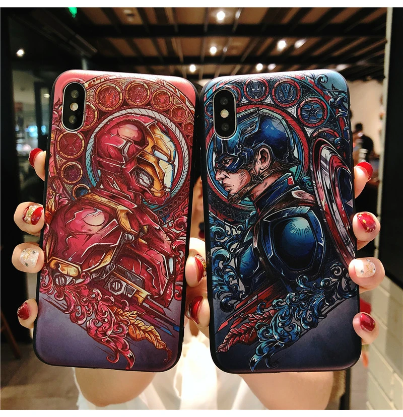 Для iPhone 11 Pro 7 8 6s Marvel hero Мстители чехол для телефона для iPhone 11 Pro Max X XS 6 6s 7 8 Plus Мягкий силиконовый чехол