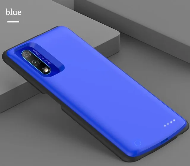 9X pro Blue 6500 мАч Внешний аккумулятор чехол для huawei Honor V30 Pro V30 ударопрочный аккумулятор зарядное устройство для Honor 9X Pro 9X зарядка Мягкий край - Цвет: 9X pro Blue