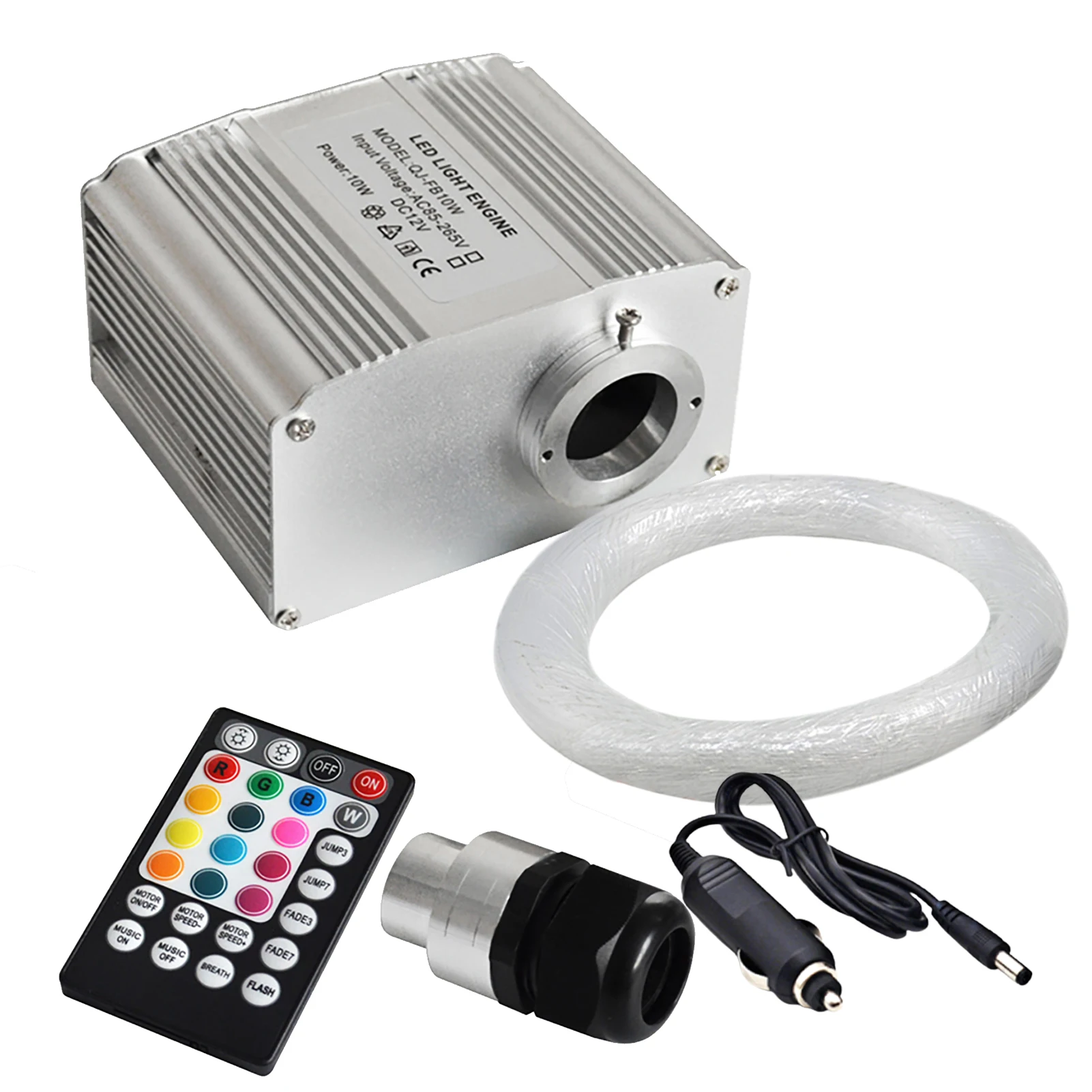 

RGB LED Fiber Optic Light 10W Silver Light Source Starlight 16 Color Starry Sky Light With APP/RF Remote Control Dual-us For Car