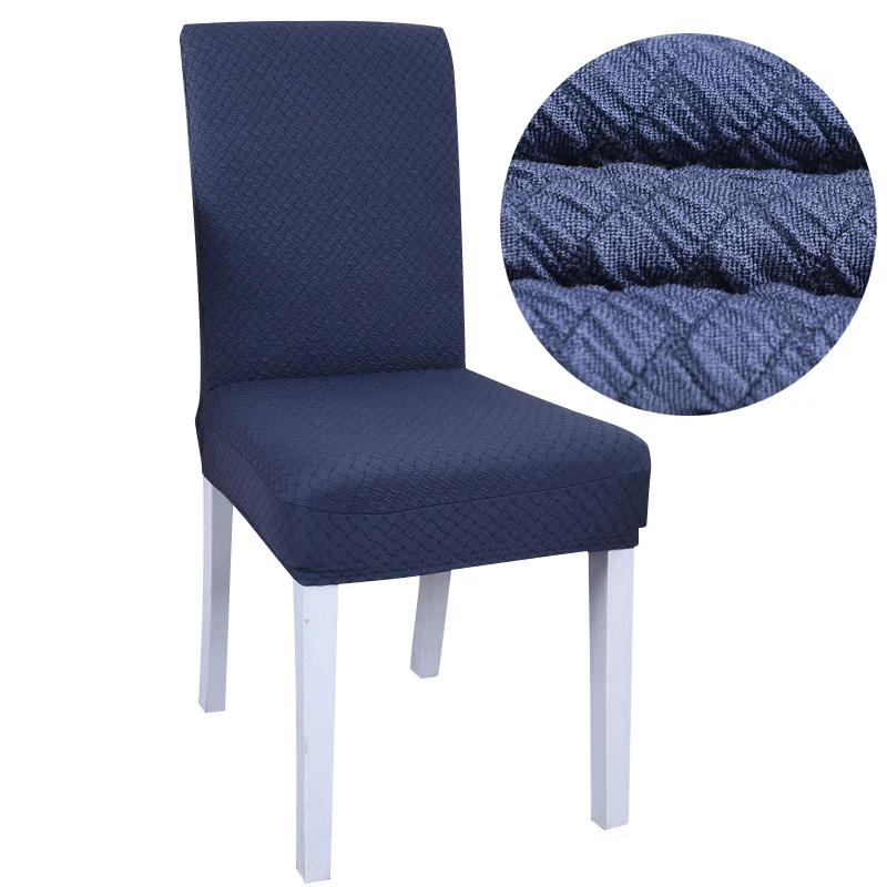 Простой жаккардовый вязаный чехол на стул в скандинавском стиле однотонный
