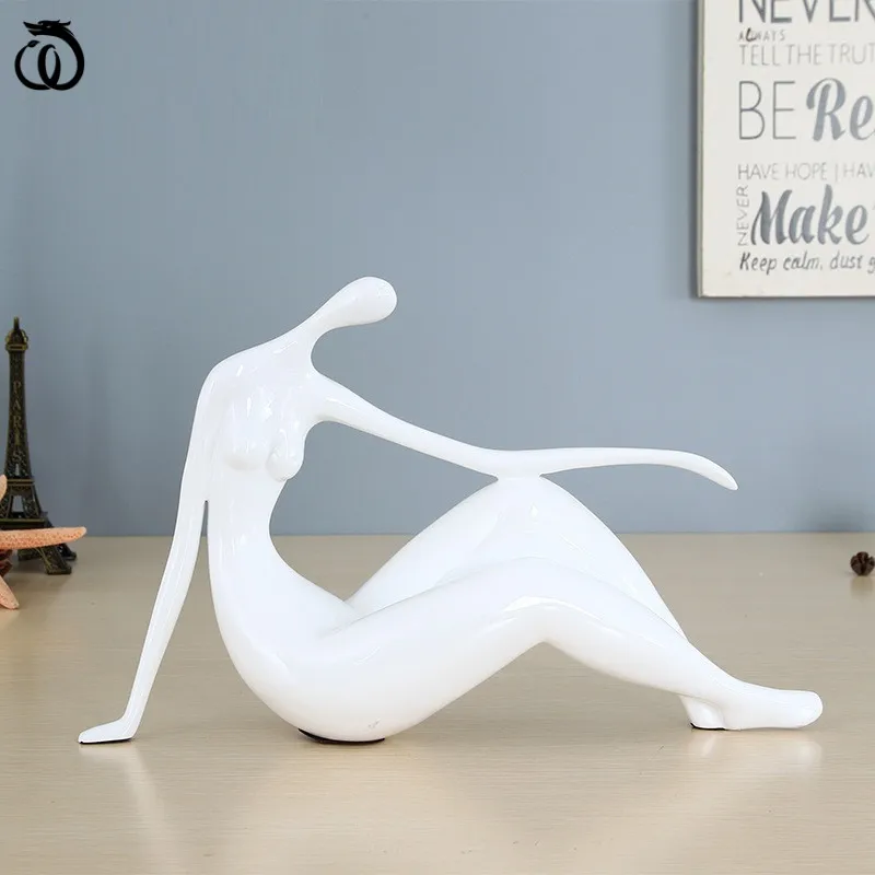 

Abstract Female Girl Art Sculpture Home Decor Figure Fat Lady Character Statue Resin Craft Desktop Decoration Living Room Office