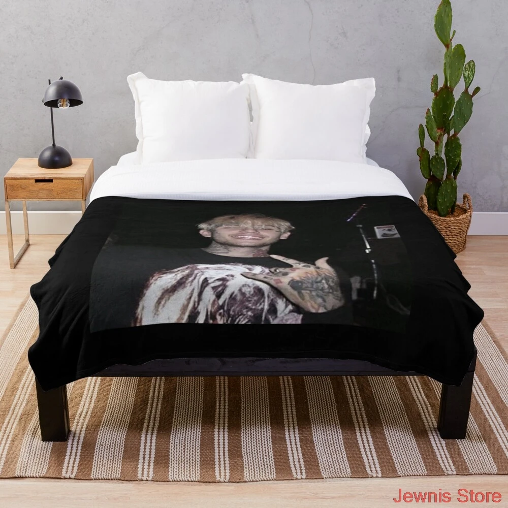

Lil peep Throw Blanket flannel Sherpa bedspread bedding sofa picnic fur soft blanket