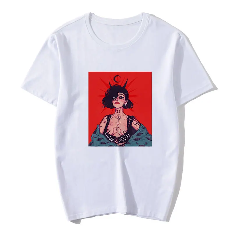 Женская футболка с принтом Ангелы защитят меня демоны Футболка Harajuku Винтажная