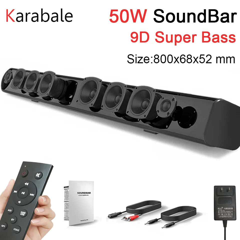 Беспроводная Bluetooth Колонка SC18 50 Вт стерео Саундбар с супербасами 9D ТВ ПК мощный