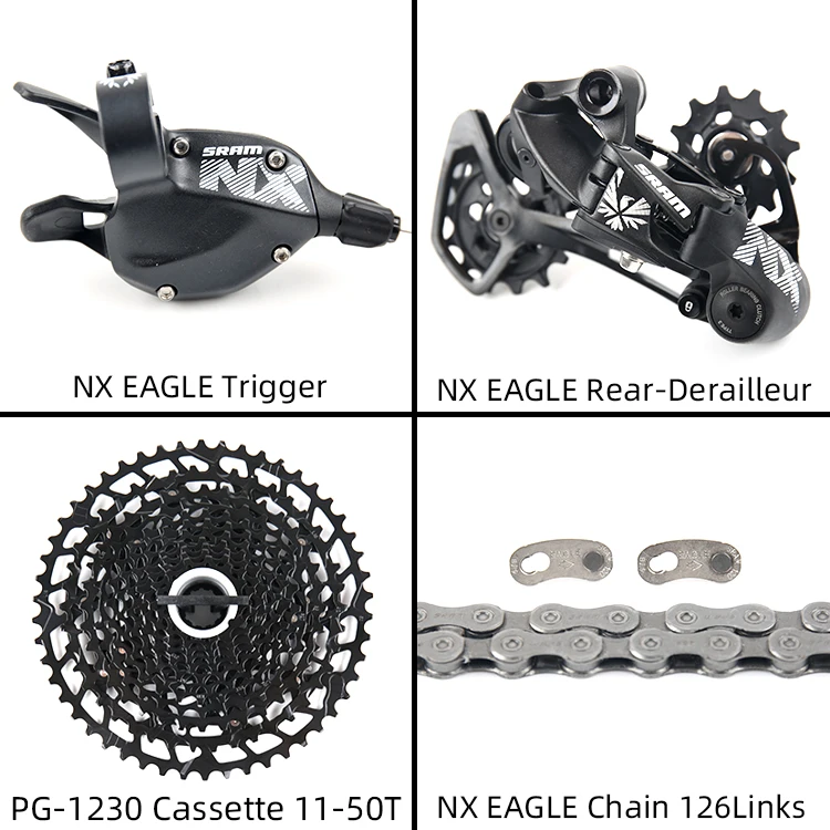 4 parts SRAM NX EAGLE 4 комплекта комплект 1x12 12 Скоростей 11-50T MTB велосипед триггерный переключатель передач задний переключатель цепи NX EAGLE кассета свободного хода - Цвет: 4 parts