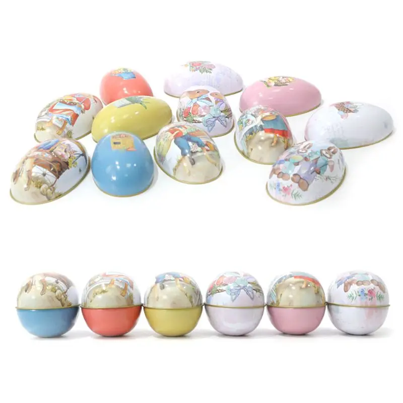 Ретро Пасхальный кролик жестяная коробка банка чай конфеты Ювелирная монета