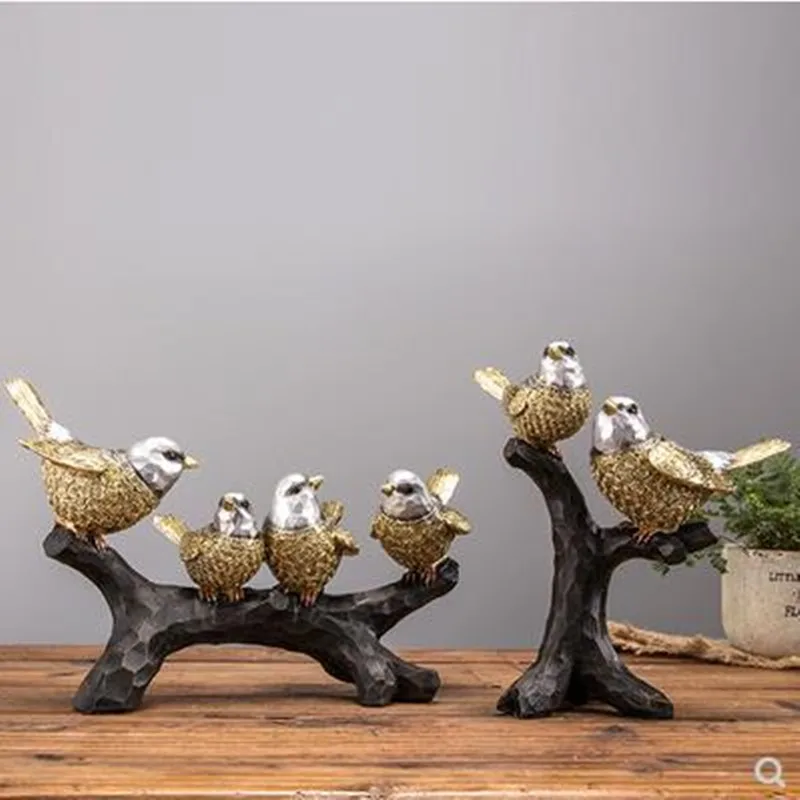 

Stylish and creative American bird ornaments, office home desktop decorations, living room branch bird crafts,