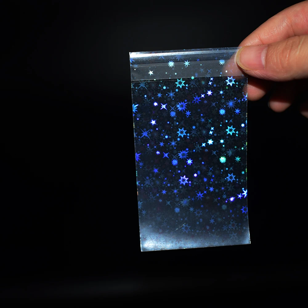 100Pcs Tarot Foil YGO Little Star Seal Laser Clear Sleeves Korea Idol Photo Holographic Protector Trading Card Cover | Спорт и