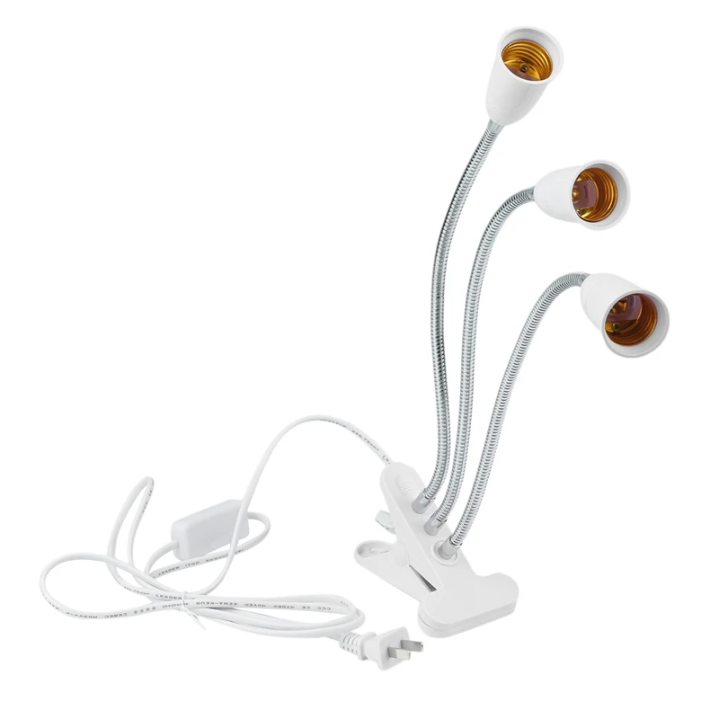 Акция! Гибкий Светильник с цоколем E27 и 3 головками держатель для настосветильник