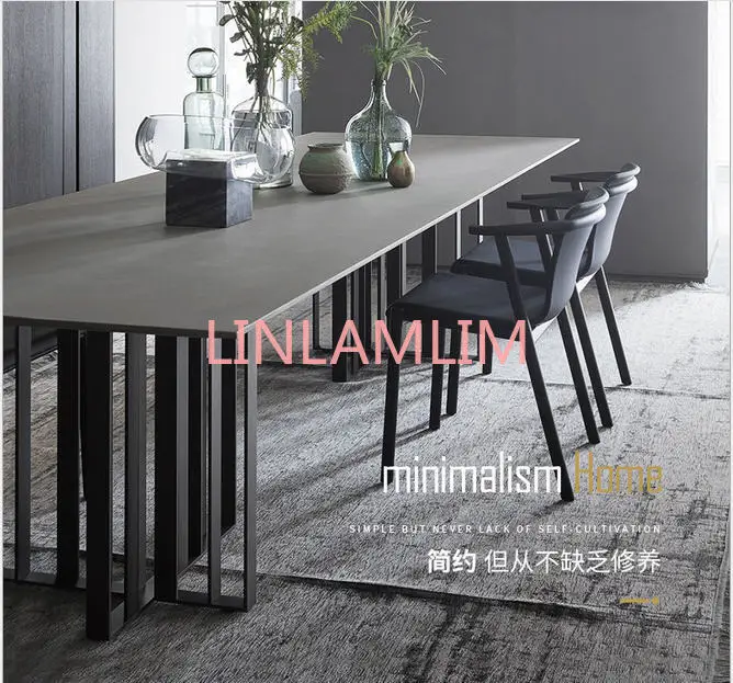 Дизайнерский уникальный набор мраморной столовой из нержавеющей стали с