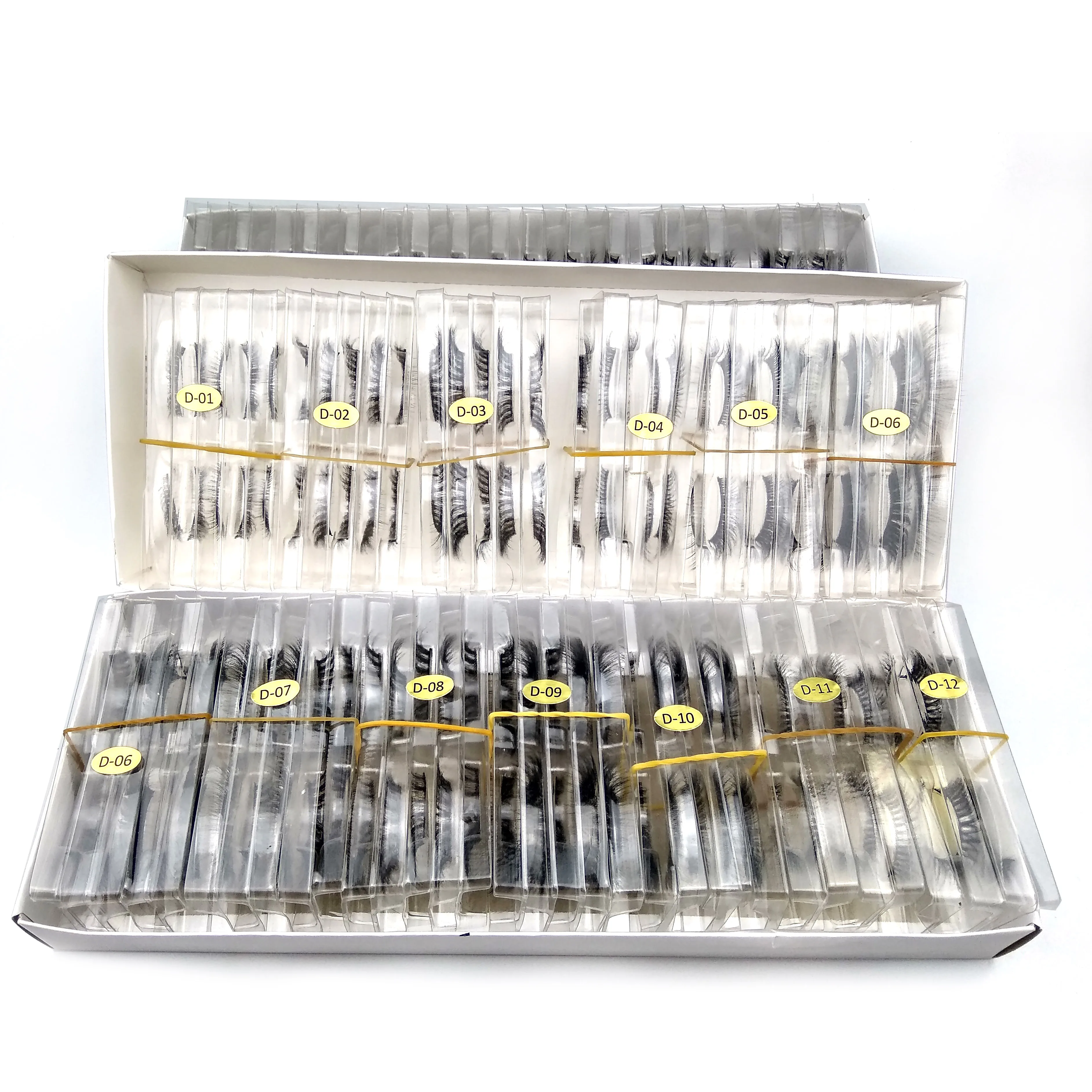 Набор Натуральных черных цветных ресниц Rich Sky 5 пар с бесплатными картонными