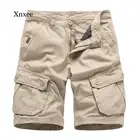 Шорты-карго мужские в стиле хип-хоп, хлопковые брюки в стиле милитари, тактические свободные рабочие повседневные Прямые Штаны, одежда