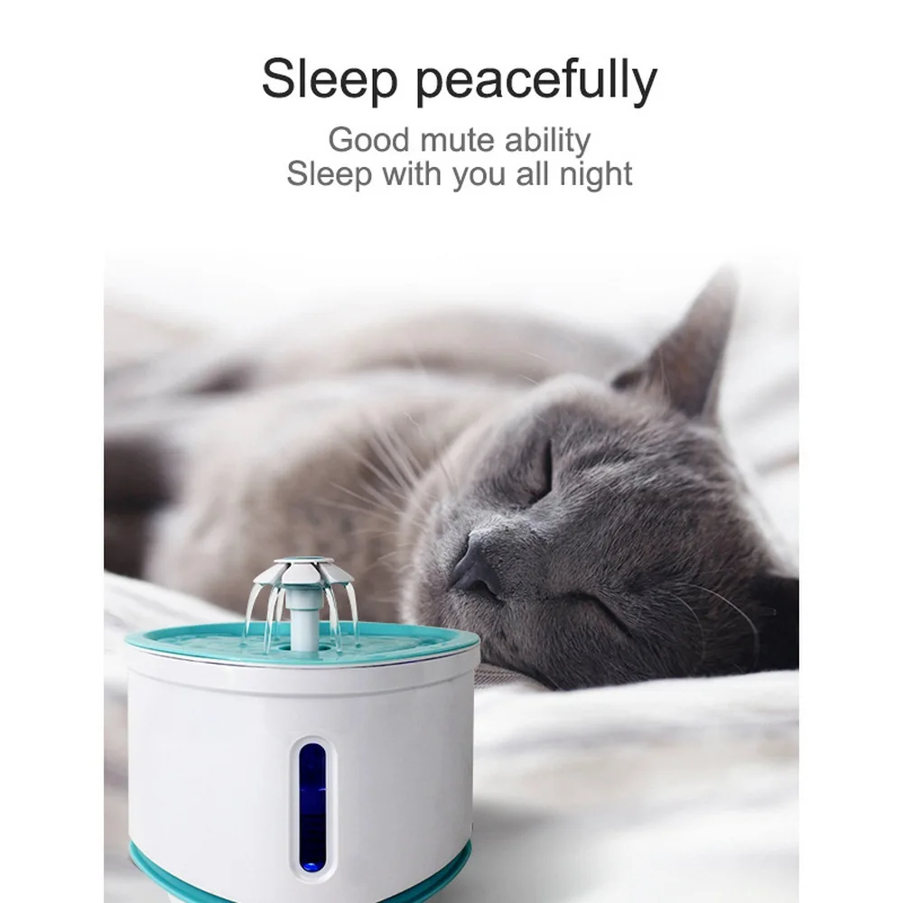 Трёхдюймовый диспенсер для воды домашних животных светодиодный фильтр из