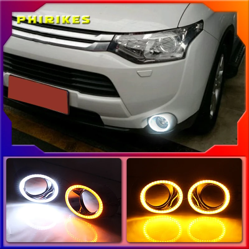 

Светодиодные дневные ходовые огни для Mitsubishi Outlander 2013, 2014, 2015, дневные водонепроницаемые противотуманные фары белого цвета