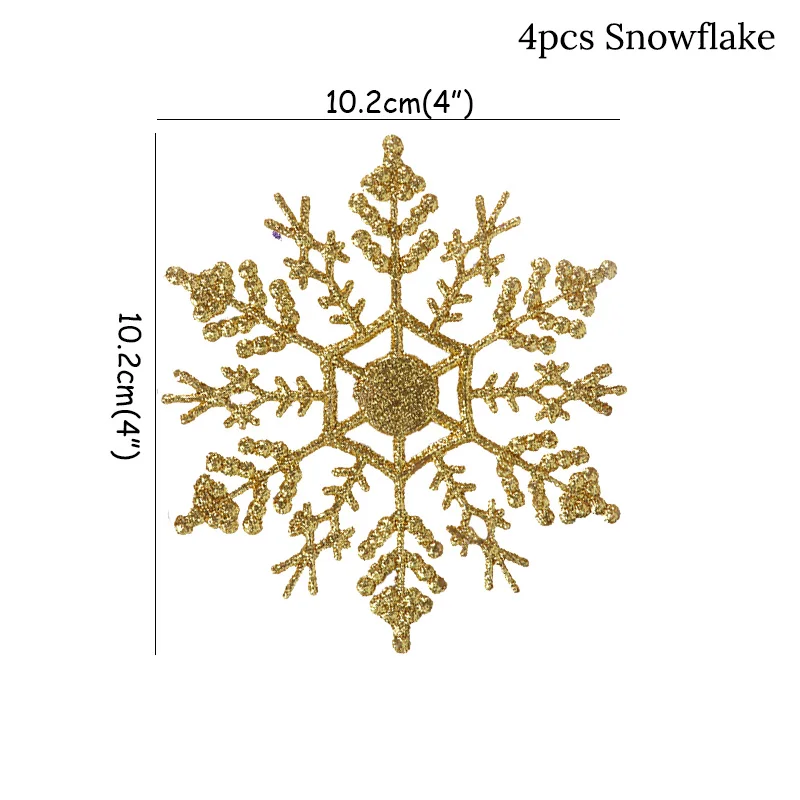 4pcs Snowflake 4/30 шт. белый Пластик поддельные Снежинка Подвески для рождественской вечеринки Подвески год Рождественская елка украшения вечерние украшения для носа - Цвет: 4pcs Snowflake