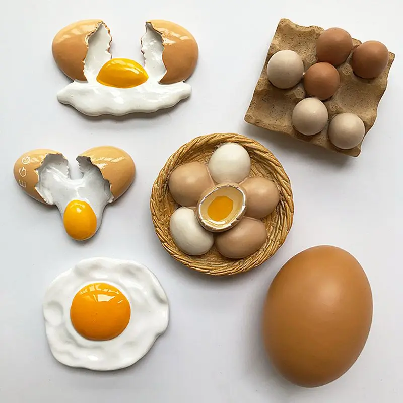 

3D магниты на холодильник ручной работы, с рисунком яичницы, туристические сувениры, магнитные наклейки на холодильник, подарок