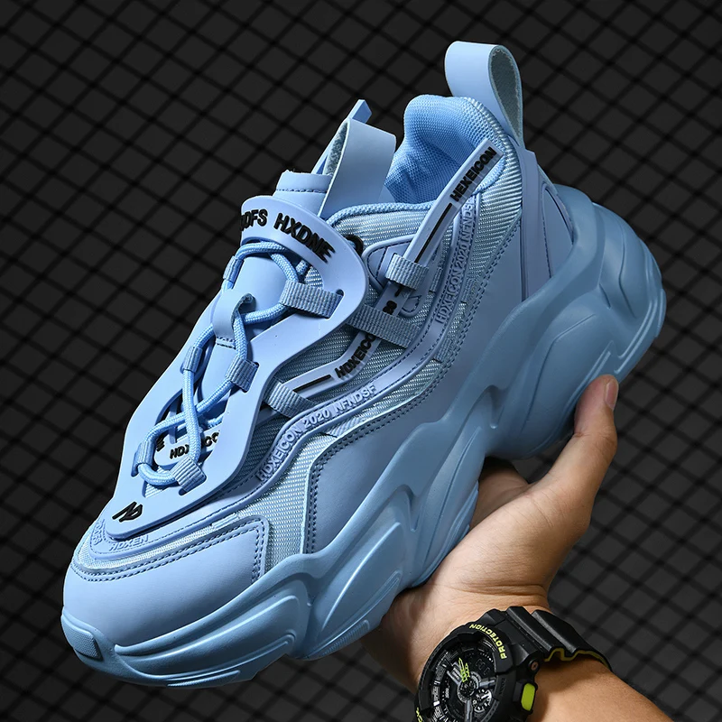 

Spring Autumn Mens Sneakers Knit Platform Shoes Mesh Sports Shoes Breathable Wear-resisting Outdoors Jogging Walking Sneaker Men