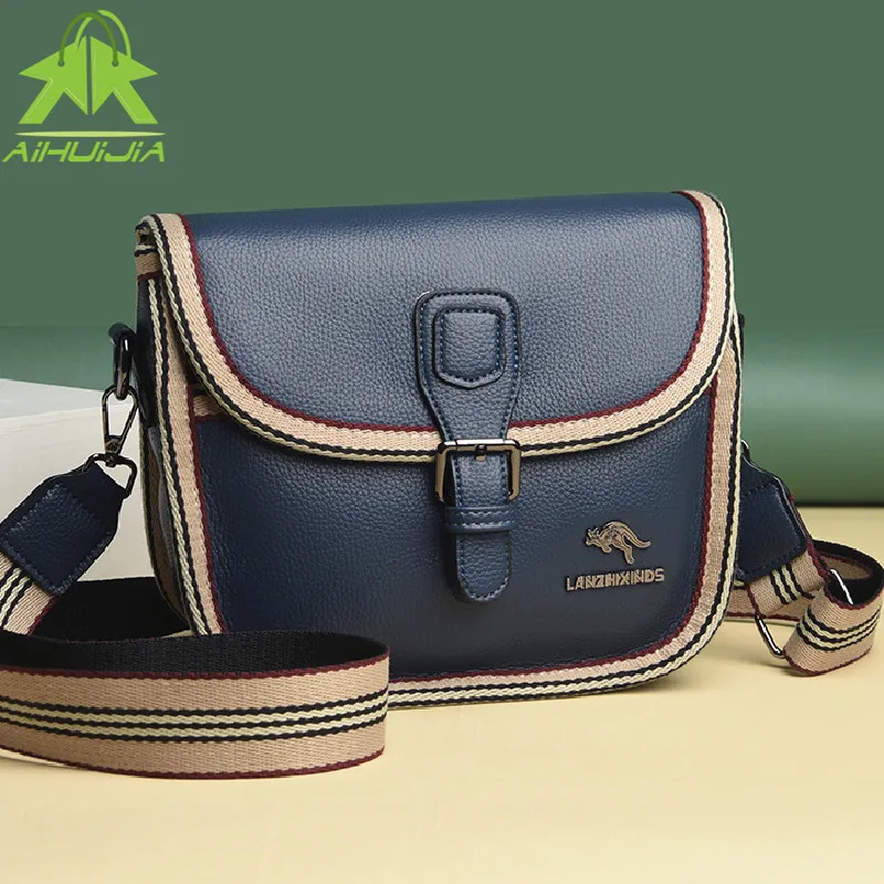 

Fashion Wide Shoulder Strap Female Messenger Bag Casual Women's Shoulder Bags New High Quality Pu Leather Solid Color Handbag