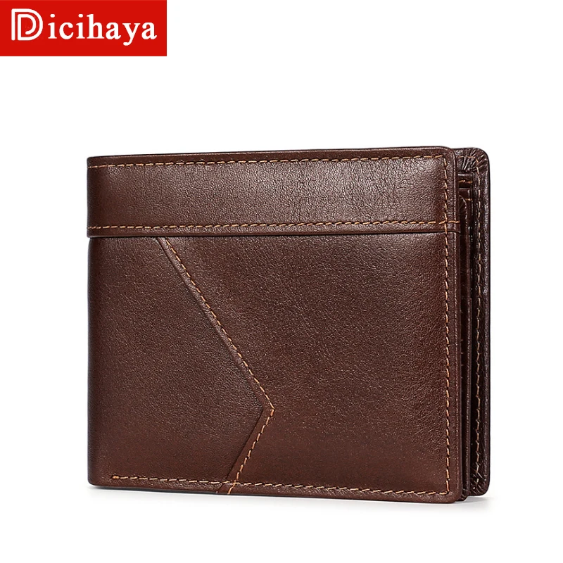 

Мужской кошелек DICIHAYA из натуральной кожи, бумажник на молнии с защитой от кражи и RFID-защитой