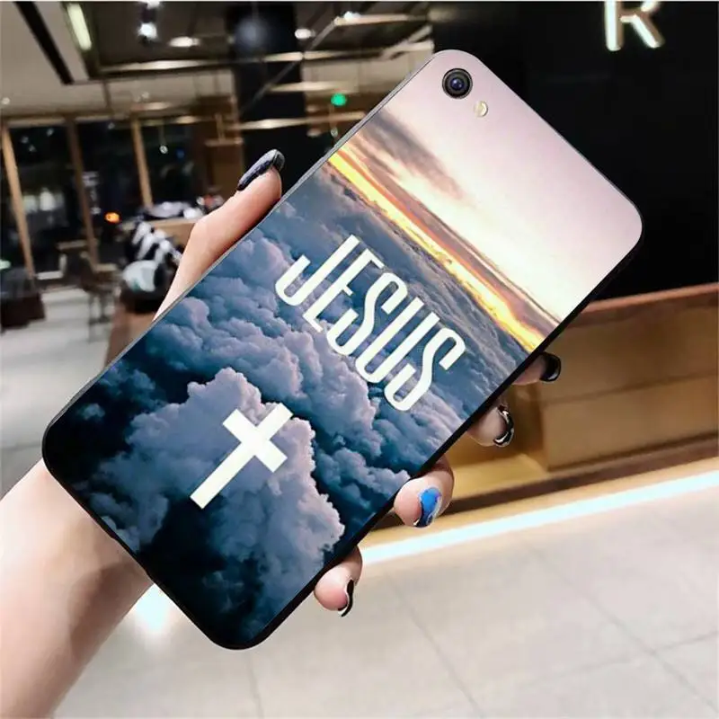 YJZFDYRM God молитва НАД ИИСУСОМ Black мягкий чехол для телефона из ТПУ Cover Vivo Y91c Y17 Y51 Y67 Y55