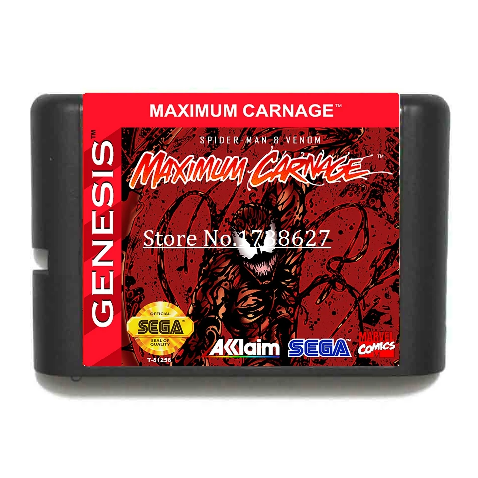 Игровой Картридж для Sega MegaDrive &amp Genesis максимальный вес 16 бит Спайдермен и яд |