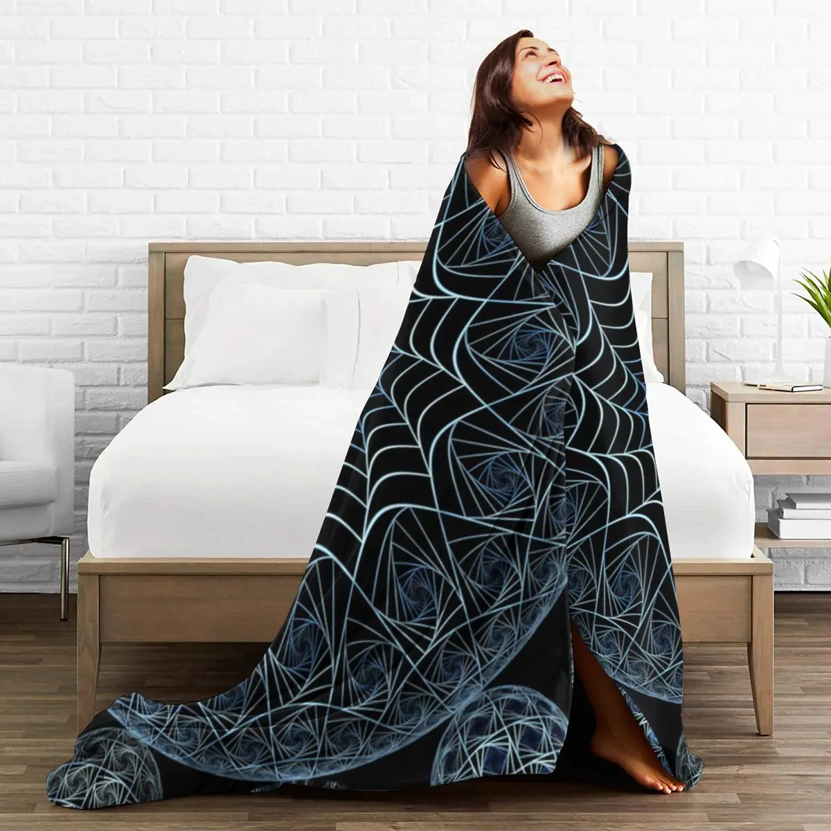 

New 3D PersonalityAbstract Printed Flannel Blanket Sheet Bedding Soft Blanket Bed Cover Home Textile Decoration