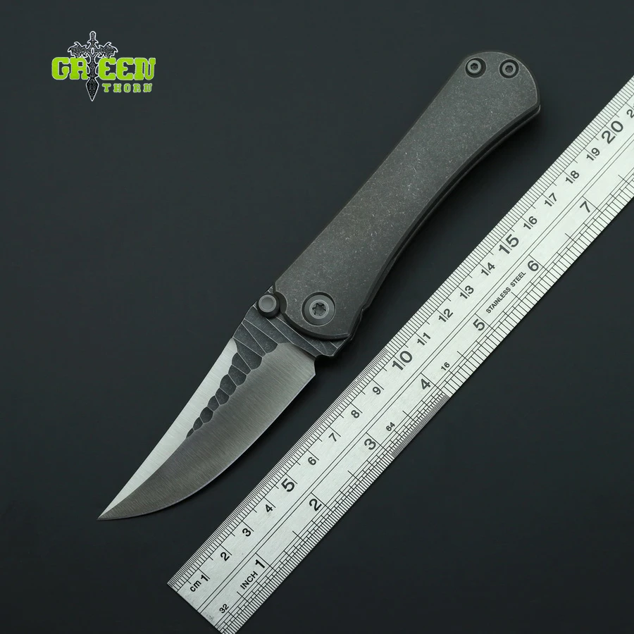 

Складной нож Green Thorn SBSF, лезвие M390, титановая ручка, Универсальный Карманный нож для кемпинга и охоты, ножи для фруктов, коллекционные инструм...