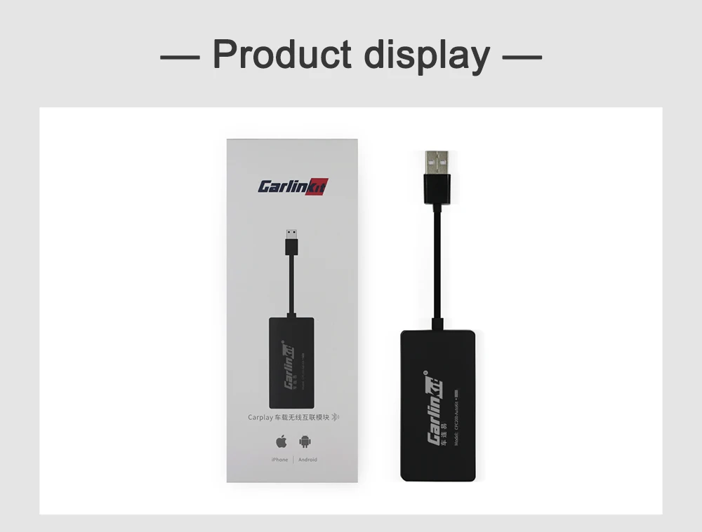 Carlinkit Беспроводная смарт-связь Apple CarPlay Dongle для Android навигационный плеер мини USB Carplay Stick с Android Авто черный