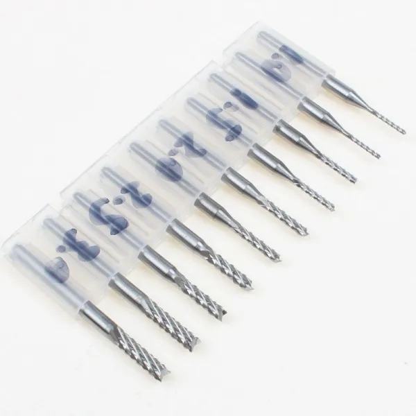 

Mini PCB Carbide Tools End Mill 3.175 Diameter CNC Cutting Bits Milling Cutters Kit