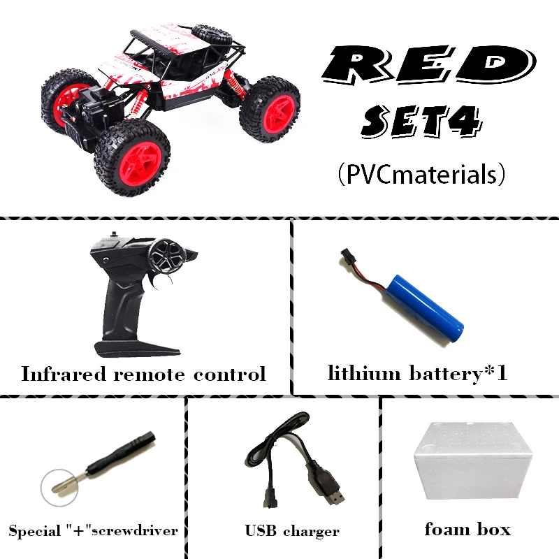 red 28 cm 1:18 4wd Радиоуправляемая машина обновленная версия 2,4G Радиоуправляемая машинка с дистанционным управлением игрушки багги грузовики внедорожные Грузовики Игрушки для детей подарок - Цвет: red 28 cm