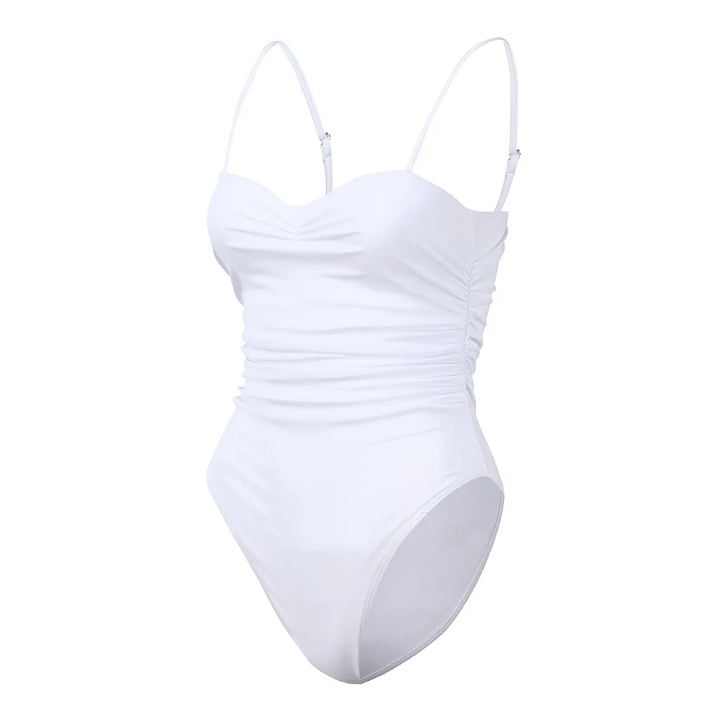 

Qeils 2021 Women Swimming One Piece Swimsuit Swimwear Solid Beach Monokini Bikini Push Up Thong Holiday Brazilian Triangle