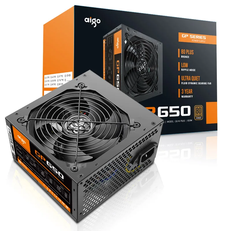 Aigo fonte Max 850 Вт источник питания 80plus PSU PFC тихий вентилятор ATX 24pin 12 в ПК компьютер SATA