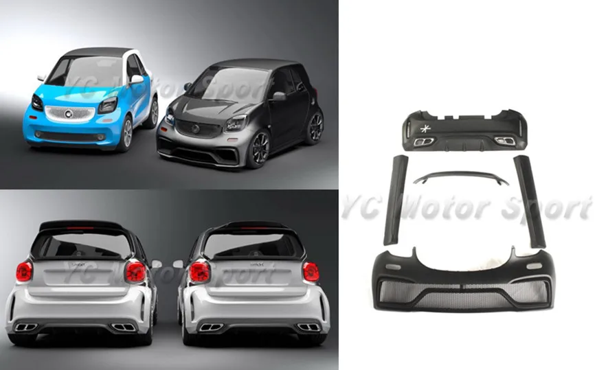 Комплект из стекловолокна FRP подходит для Smart Fortwo C453 AMG 2015 2017 годов комплект