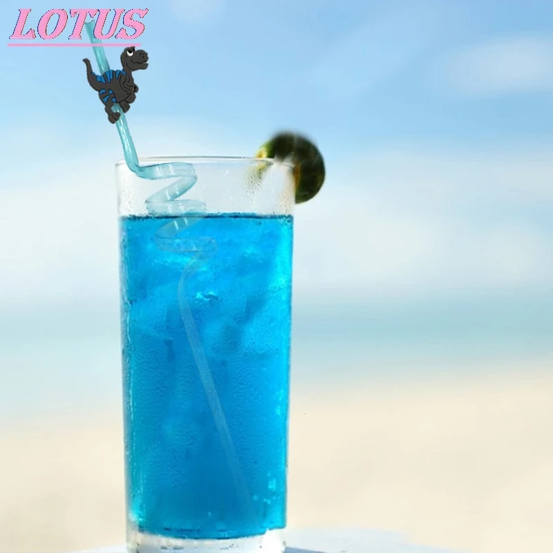 

8PCS Dinosaurus Thema Plastic Rietjes Voor Kinderen Gelukkige Verjaardag Party Bar Rietjes Dinosaurus Party Decoraties