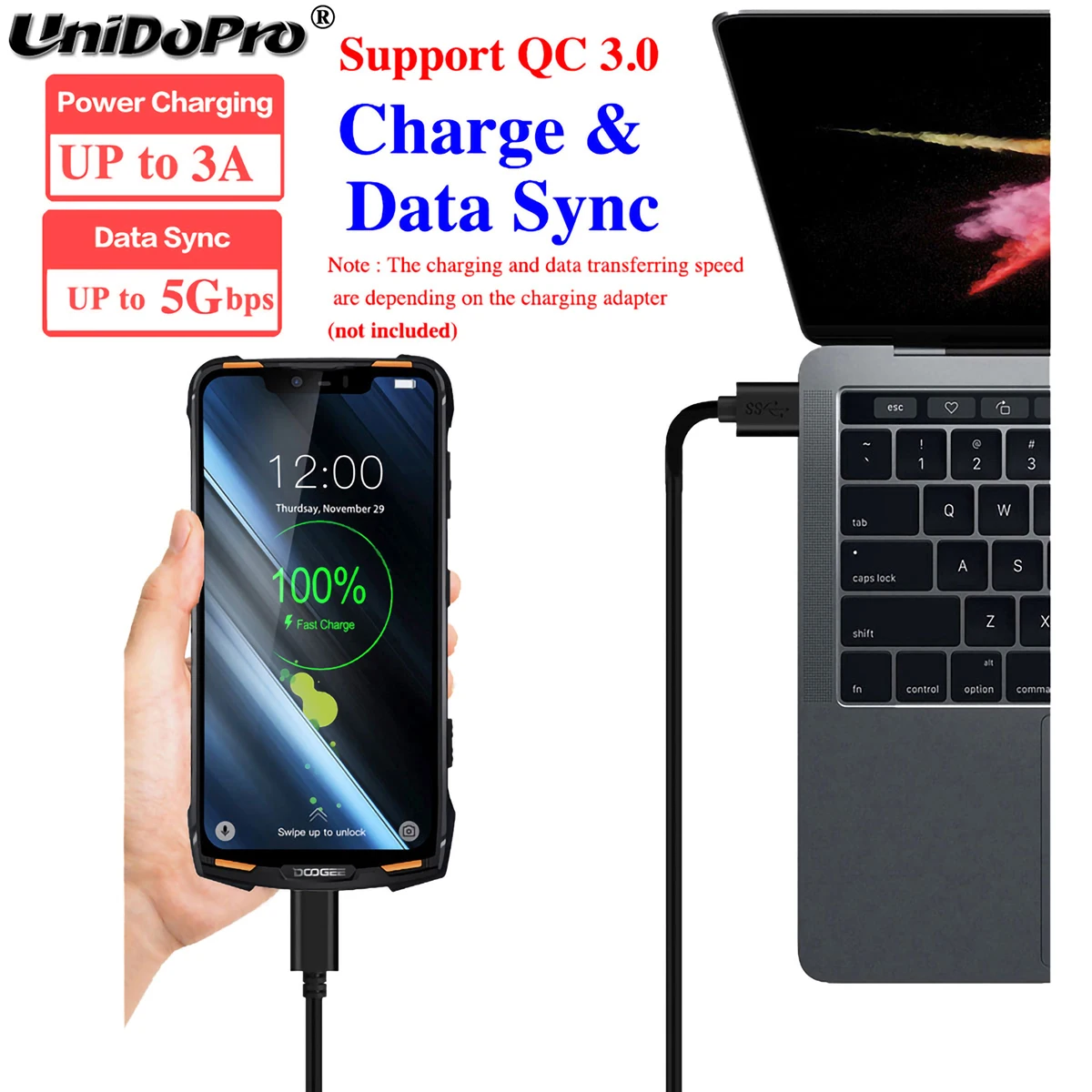 10 мм наконечник USB Тип C кабель для быстрой зарядки Oukitel WP10 WP7 WP5 Pro WP2 WP1 / Doogee S88 Plus S96