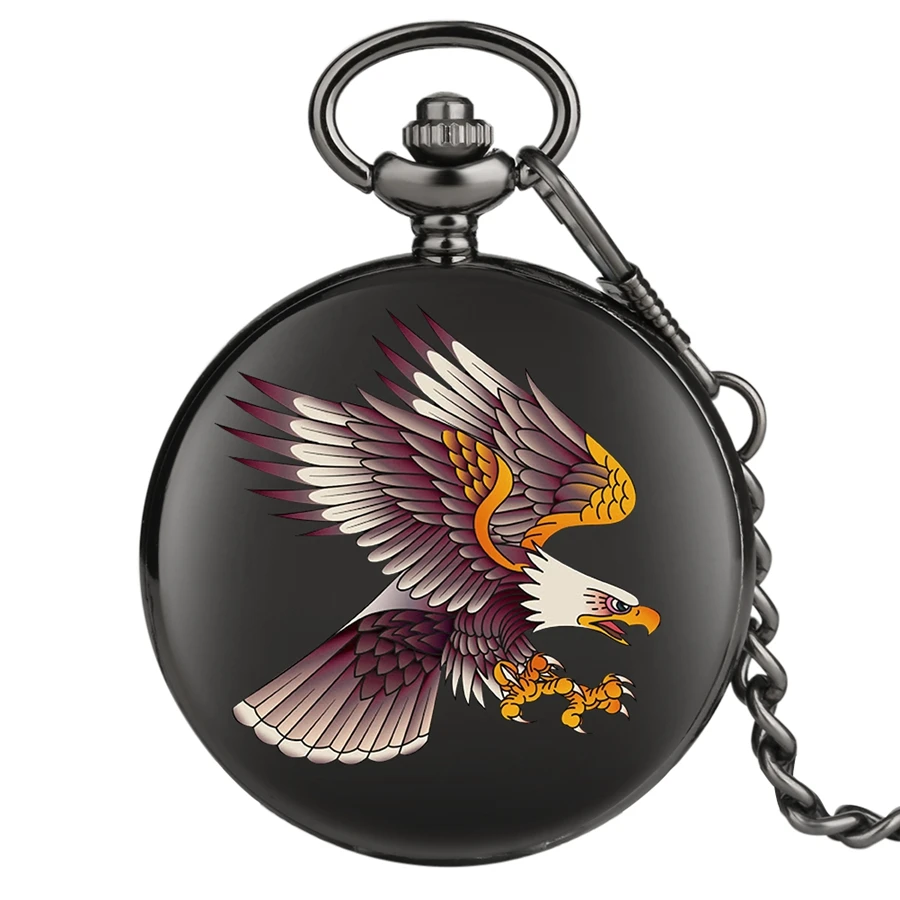 Оригинальные карманные кварцевые часы с 3D летающим орлом мужские и женские