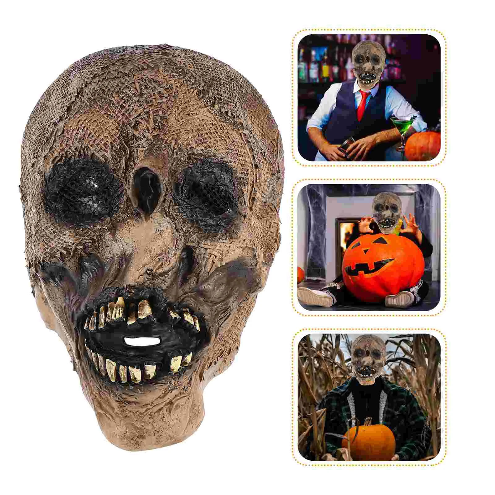 

Horror Full Cover Scarecrow Head Mask Ghost Mask Cosplay Costume Prop