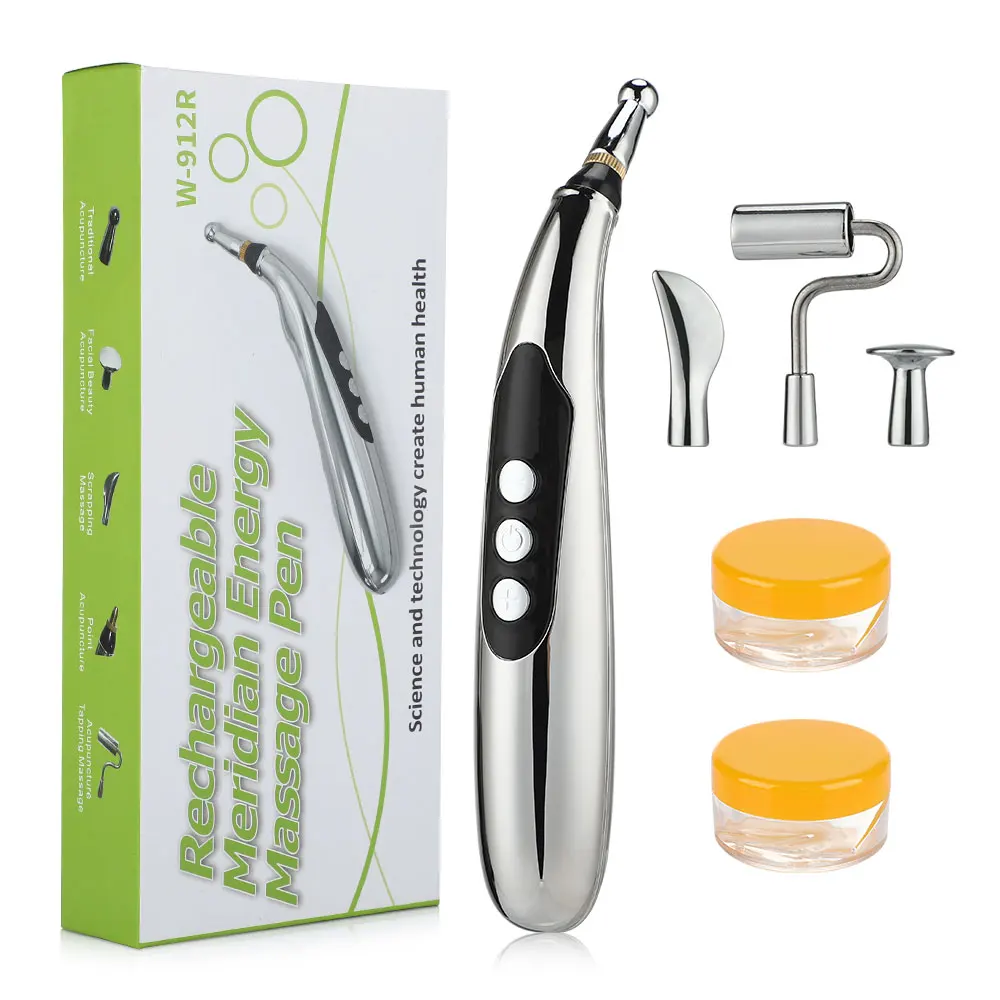 Электронная акупунктурная ручка 5 в 1 массажер для шеи спины и тела лазерная