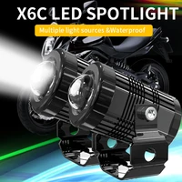2pcs 10000lm mini bi color led projector lens work light fog lights 4x4 offroad car spotlight dual beam moto bike headlights 12v