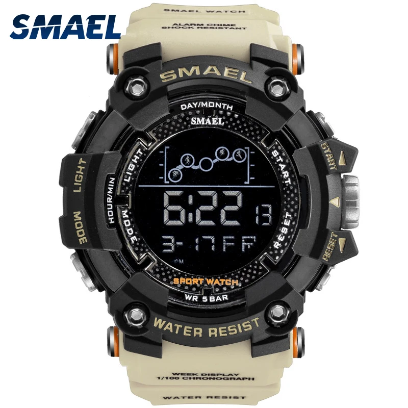 Цифровые водонепроницаемые часы SMAEL для плавания 50 м светодиодные цифровые с