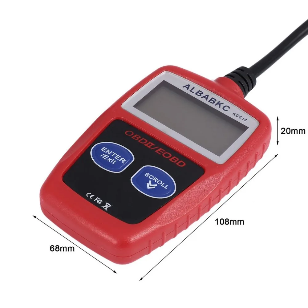 Считыватель кодов автомобиля AC618 сканер OBD2 OBDII EOBD неисправностей универсальный