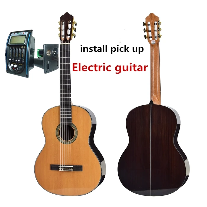 TR-CG56S electric Классическая акустическая гитара 36 39 дюймов Топ сплошной Электрический Highgloss 6 струн pick Up ель кедр орех палисандр красное дерево - Цвет: TR-CG56S electric