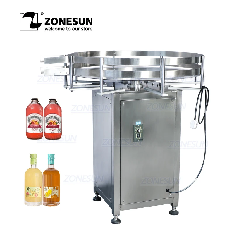 

ZONESUN Automatic Rotary Round Bottle Collecting Food Packaging Sorting Turntable Machine for Filling Capping Labeling Machine