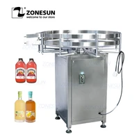 zonesun automatic rotary round bottle collecting food packaging sorting turntable machine for filling capping labeling machine